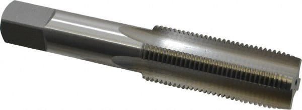 OSG - 7/8-14 UNF 4 Flute Bright Finish High Speed Steel Straight Flute Standard Hand Tap - Plug, Right Hand Thread, 4-11/16" OAL, 2-7/32" Thread Length, H2 Limit, Oversize - Exact Tooling