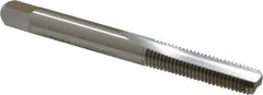 OSG - 1/4-28 UNF 3B 2 Flute Bright Finish High Speed Steel Straight Flute Standard Hand Tap - Bottoming, Right Hand Thread, 2-1/2" OAL, 1" Thread Length, H3 Limit, Oversize - Exact Tooling