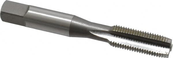 OSG - 3/8-24 UNF 3B 3 Flute Bright Finish High Speed Steel Straight Flute Standard Hand Tap - Plug, Right Hand Thread, 2-15/16" OAL, 1-1/4" Thread Length, H3 Limit, Oversize - Exact Tooling