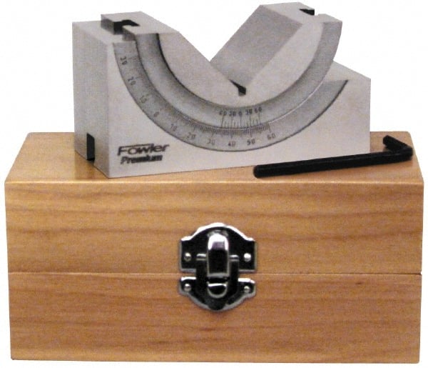Fowler - 1-3/4" Max Capacity, 90° Angle, Steel V-Block - 3-3/4" Long x 1-3/4" Wide x 2" High, Sold as Individual - Exact Tooling