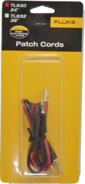 Fluke - Black/Red Electrical Test Equipment Patch Cord Set - Use with Test Equipment - Exact Tooling