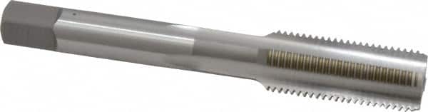OSG - 1/2-20 UNF 3B 4 Flute Bright Finish High Speed Steel Straight Flute Standard Hand Tap - Bottoming, Right Hand Thread, 3-3/8" OAL, 1-21/32" Thread Length, H3 Limit, Oversize - Exact Tooling