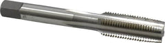 OSG - 1/2-20 UNF 3B 4 Flute Bright Finish High Speed Steel Straight Flute Standard Hand Tap - Taper, Right Hand Thread, 3-3/8" OAL, 1-21/32" Thread Length, H3 Limit, Oversize - Exact Tooling