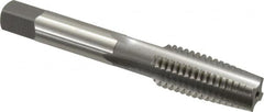 OSG - 9/16-12 UNC 4 Flute Bright Finish High Speed Steel Straight Flute Standard Hand Tap - Taper, Right Hand Thread, 3-19/32" OAL, 1-21/32" Thread Length, H3 Limit, Oversize - Exact Tooling