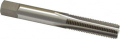 OSG - 3/8-24 UNF 2B 4 Flute Bright Finish High Speed Steel Straight Flute Standard Hand Tap - Bottoming, Right Hand Thread, 2-15/16" OAL, 1-1/4" Thread Length, H4 Limit, Oversize - Exact Tooling