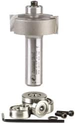 Amana Tool - 1-3/8" Cut Diam, 1/2" Length of Cut, 2 Flute Profiling Edge Profile Router Bit - Carbide-Tipped, 1/2" Shank Diam, 2-3/8" OAL, Uncoated - Exact Tooling