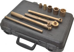Ampco - 9 Piece 1/2" Drive Socket Set - 6 Points, 1/2" to 1-1/4" Range, Inch Measurement Standard - Exact Tooling