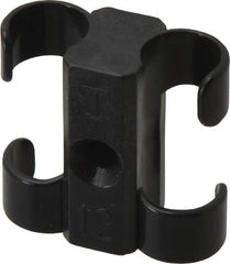 Midwest Control - 1/2 to 5/8 Hose OD, Multitube Holder - Black, 2 Slots, 1.33" OAL, 0.17" Mounting Hole, For Use With Tubes, Wires, Hose & Pipe - Exact Tooling