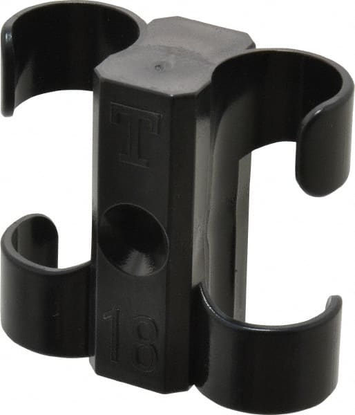 Midwest Control - 3/4 to 7/8 Hose OD, Multitube Holder - Black, 2 Slots, 1.88" OAL, 0.22" Mounting Hole, For Use With Tubes, Wires, Hose & Pipe - Exact Tooling
