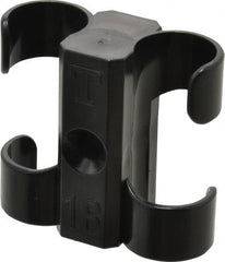 Midwest Control - 3/4 to 7/8 Hose OD, Multitube Holder - Black, 2 Slots, 1.88" OAL, 0.22" Mounting Hole, For Use With Tubes, Wires, Hose & Pipe - Exact Tooling