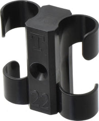 Midwest Control - 7/8 to 1 Hose OD, Multitube Holder - Black, 2 Slots, 2.4" OAL, 1/4" Mounting Hole, For Use With Tubes, Wires, Hose & Pipe - Exact Tooling