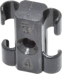 Midwest Control - 5/32 to 1/4 Hose OD, Multitube Holder - Black, 2 Slots, 0.7" OAL, 0.12" Mounting Hole, For Use With Tubes, Wires, Hose & Pipe - Exact Tooling