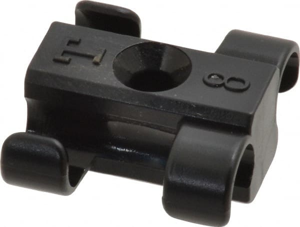 Midwest Control - 5/16 to 3/8 Hose OD, Multitube Holder - Black, 2 Slots, 0.96" OAL, 0.16" Mounting Hole, For Use With Tubes, Wires, Hose & Pipe - Exact Tooling