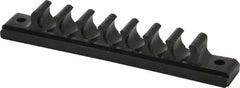 Midwest Control - 3/8 Hose OD, Multitube Holder - Black, 7 Slots, 4.4" OAL, 0.218" Mounting Hole, For Use With Plastic Tubing, Hose & Wire - Exact Tooling