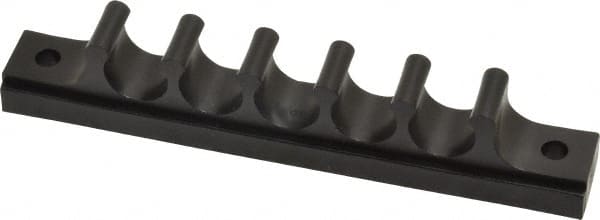 Midwest Control - 1/2 Hose OD, Multitube Holder - Black, 5 Slots, 4-1/2" OAL, 0.218" Mounting Hole, For Use With Plastic Tubing, Hose & Wire - Exact Tooling