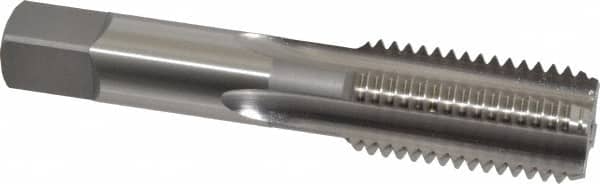 OSG - 1-8 UNC 3B 4 Flute Bright Finish High Speed Steel Straight Flute Standard Hand Tap - Bottoming, Right Hand Thread, 5-1/8" OAL, 2-1/2" Thread Length, H4 Limit, Oversize - Exact Tooling