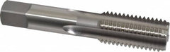 OSG - 1-8 UNC 3B 4 Flute Bright Finish High Speed Steel Straight Flute Standard Hand Tap - Bottoming, Right Hand Thread, 5-1/8" OAL, 2-1/2" Thread Length, H4 Limit, Oversize - Exact Tooling