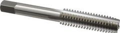 OSG - 7/16-14 UNC 4 Flute Bright Finish High Speed Steel Straight Flute Standard Hand Tap - Plug, Right Hand Thread, 3-5/32" OAL, 1-7/16" Thread Length, H5 Limit, Oversize - Exact Tooling