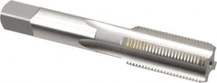 OSG - 3/4-16 UNF 2B 4 Flute Bright Finish High Speed Steel Straight Flute Standard Hand Tap - Bottoming, Right Hand Thread, 4-1/4" OAL, 2" Thread Length, H5 Limit, Oversize - Exact Tooling