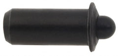 Vlier - 0.441" Body Len x 3/16" Body Diam, 0.121" Plunger Diam, 1.5 Lb Init to 4.5 Lb Final End Force, 0.441" Len Under Flange, Steel Press Fit Spring Plunger - 1/4" Flange Diam, 0.044" Flange Thickness, 0.485" Plunger Len, 3/32" Plunger Projection - Exact Tooling