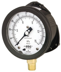 Ametek - 6" Dial, 1/2 Thread, 0-300 Scale Range, Pressure Gauge - Lower Connection Mount, Accurate to 0.5% of Scale - Exact Tooling