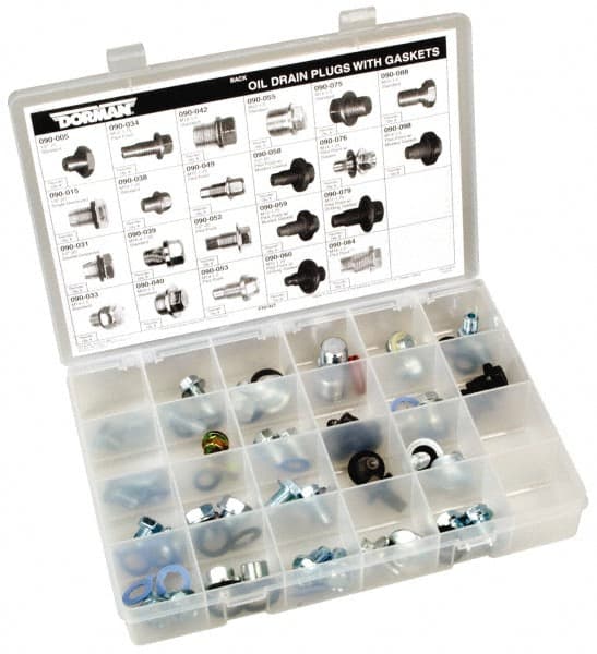 Dorman - 44 Piece, 1/2-20 to M22x1.5 Oil Drain Plug Gaskets - Steel - Exact Tooling