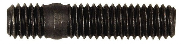 Dorman - M6x1.0 27.5mm OAL Unequal Double Threaded Stud - Steel, Black Oxide Finish, 17mm Long Thread Length, 7.5mm Short Thread Length, Metric - Exact Tooling