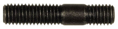 Dorman - M8x1.25 40mm OAL Unequal Double Threaded Stud - Steel, Black Oxide Finish, 21mm Long Thread Length, 10mm Short Thread Length, Metric - Exact Tooling