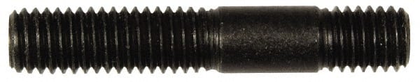 Dorman - M8x1.25 45mm OAL Unequal Double Threaded Stud - Steel, Black Oxide Finish, 23mm Long Thread Length, 10mm Short Thread Length, Metric - Exact Tooling
