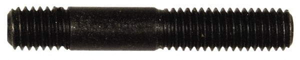 Dorman - M8x1.25 50mm OAL Unequal Double Threaded Stud - Steel, Black Oxide Finish, 23mm Long Thread Length, 10mm Short Thread Length, Metric - Exact Tooling