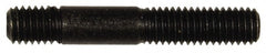 Dorman - M8x1.25 50mm OAL Unequal Double Threaded Stud - Steel, Black Oxide Finish, 23mm Long Thread Length, 10mm Short Thread Length, Metric - Exact Tooling