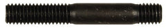 Dorman - M8x1.25 55mm OAL Unequal Double Threaded Stud - Steel, Black Oxide Finish, 23mm Long Thread Length, 10mm Short Thread Length, Metric - Exact Tooling