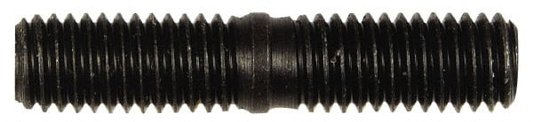 Dorman - M8x1.25 38mm OAL Unequal Double Threaded Stud - Steel, Black Oxide Finish, 18mm Long Thread Length, 17mm Short Thread Length, Metric - Exact Tooling