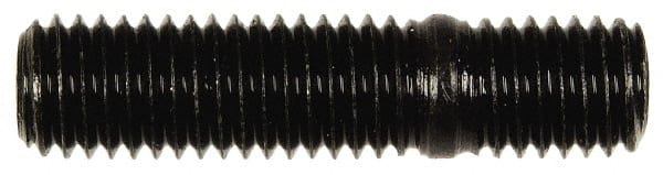 Dorman - M10x1.50 42mm OAL Unequal Double Threaded Stud - Steel, Black Oxide Finish, 27mm Long Thread Length, 12mm Short Thread Length, Metric - Exact Tooling