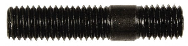 Dorman - M10x1.50 47mm OAL Unequal Double Threaded Stud - Steel, Zinc-Plated Finish, 27mm Long Thread Length, 12mm Short Thread Length, Metric - Exact Tooling