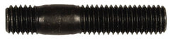 Dorman - M10x1.50 52mm OAL Unequal Double Threaded Stud - Steel, Black Oxide Finish, 27mm Long Thread Length, 12mm Short Thread Length, Metric - Exact Tooling