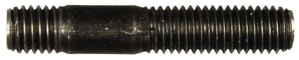 Dorman - M10x1.50 57mm OAL Unequal Double Threaded Stud - Steel, Black Oxide Finish, 28mm Long Thread Length, 12mm Short Thread Length, Metric - Exact Tooling