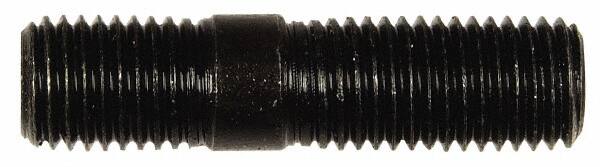 Dorman - M10x1.25 41mm OAL Unequal Double Threaded Stud - Steel, Black Oxide Finish, 21mm Long Thread Length, 13mm Short Thread Length, Metric - Exact Tooling
