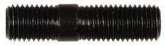 Dorman - M10x1.25 41mm OAL Unequal Double Threaded Stud - Steel, Black Oxide Finish, 21mm Long Thread Length, 13mm Short Thread Length, Metric - Exact Tooling