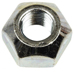Dorman - 9/16-18 Zinc Finish Open Wheel Nut - 1-1/16" Hex, 21/32" OAL, 90° Seat Angle - Exact Tooling