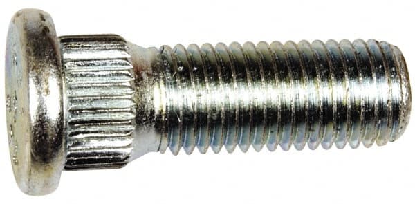 Dorman - M12-1.5 Serrated Bolt Wheel Stud - 14.35mm Knurl, 37.5mm OAL, 7mm Shoulder Length - Exact Tooling