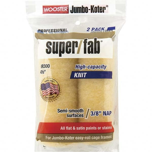 Wooster Brush - 3/8" Nap, 4-1/2" Wide Paint General Purpose Roller Cover - Smooth Texture, Fabric - Exact Tooling