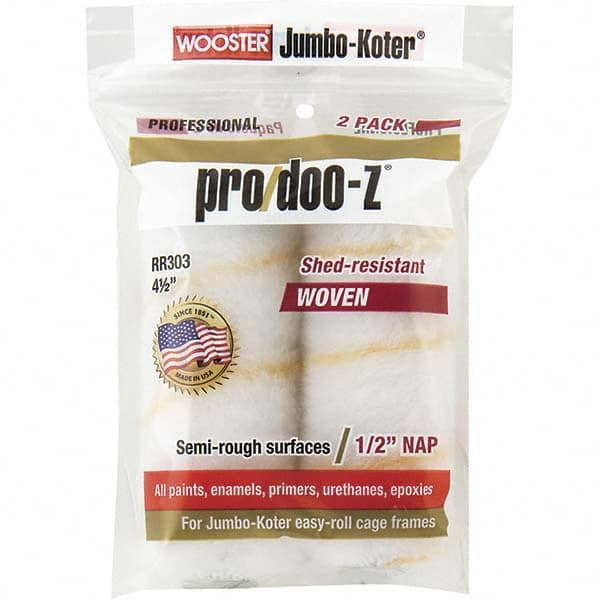 Wooster Brush - 1/2" Nap, 4-1/2" Wide Paint General Purpose Roller Cover - Smooth Texture, Fabric - Exact Tooling