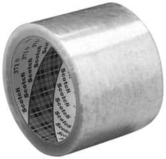 3M - 2" x 55 Yd Clear Rubber Adhesive Sealing Tape - Polypropylene Film Backing, 1.9 mil Thick - Exact Tooling