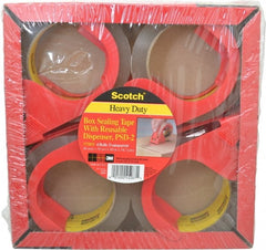 3M - 2" x 55 Yd Clear Rubber Adhesive Sealing Tape - Polypropylene Film Backing, 3.1 mil Thick, 35 Lb Tensile Strength, Series PSD2 - Exact Tooling