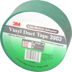 3M - 2" x 50 Yds Green Duct Tape - 6.5 mil, Rubber Adhesive, Vinyl Backing, 12.6 Lb/ln Tensile Strength, 200°F Max, Series 3903 - Exact Tooling