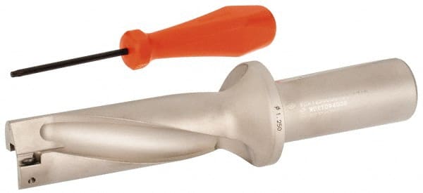 Sumitomo - 3.907" Max Drill Depth, 3xD, 1-1/4" Diam, Indexable Insert Drill - 1-1/4" Shank Diam, Whistle Notch Shank - Exact Tooling