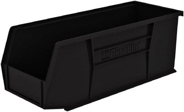 Akro-Mils - 20 Lb. Load Capacity, 10-7/8" Deep, Black Polymer Hopper Stacking Bin - 4" High x 4-1/8" Wide x 10-7/8" Long - Exact Tooling
