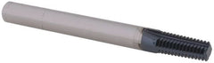 Scientific Cutting Tools - 1/16-27, 1/8-27 Thread, 1/4" Shank Diam, AlTiN+ Coating, Solid Carbide Straight Flute Thread Mill - 4 Flutes, 2-1/2" OAL, 1/16" Min Noml Diameter - Exact Tooling