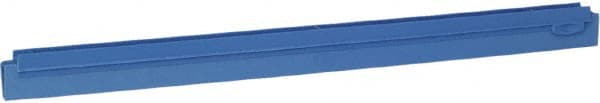 Vikan - 24" Rubber Blade Squeegee Refill - Double Edge, Blue, Plastic Holder - Exact Tooling